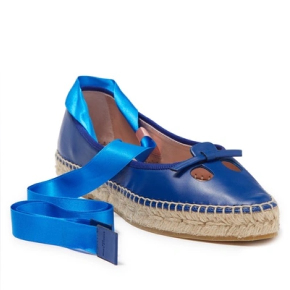 Marc Jacobs The Mouse Espadrille Lace-up Flat In Navy - Picture 1 of 11